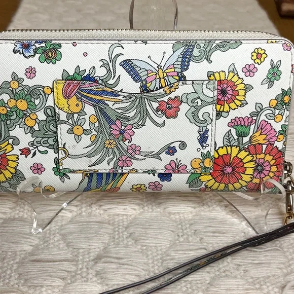 Tory Burch RARE Emerson Paradise Floral Zip Wallet / Wristlet - Picture 6 of 14